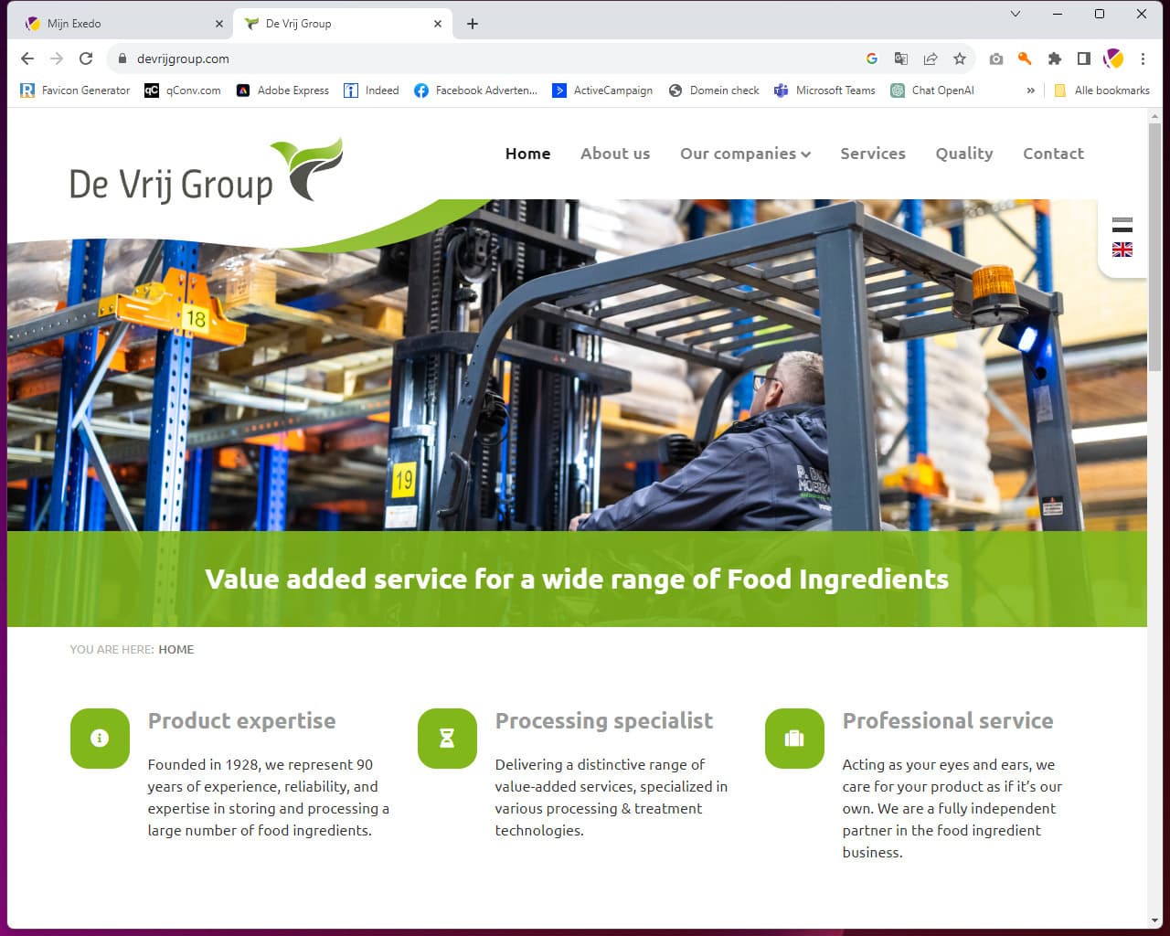 Voorbeeld De Vrij Group