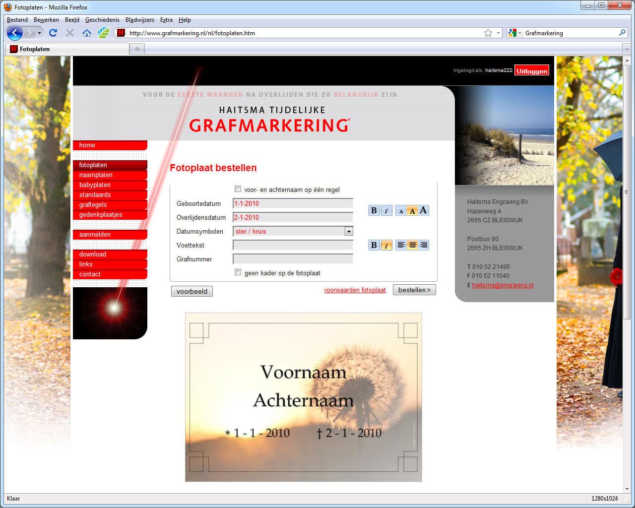 Voorbeeld Grafmarkering