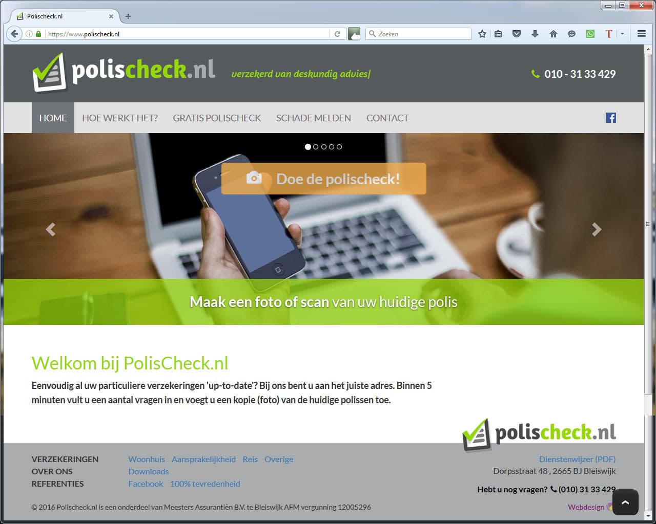Voorbeeld Polischeck.nl