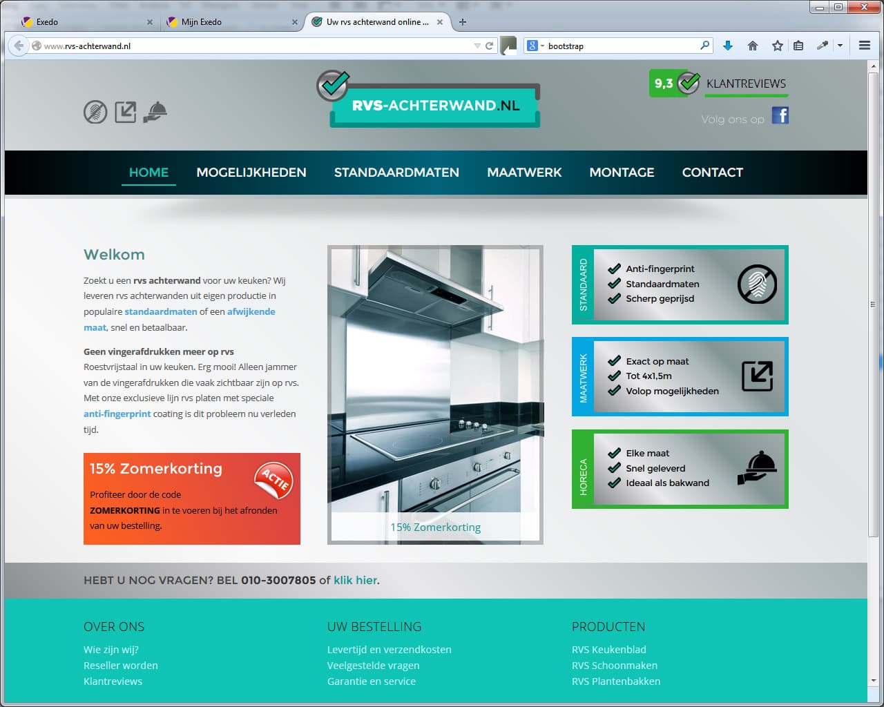 Voorbeeld RVS-achterwand.nl