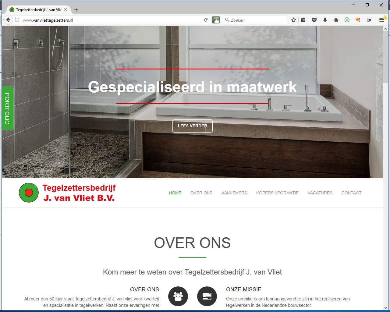 Voorbeeld Tegelzettersbedrijf J. van Vliet