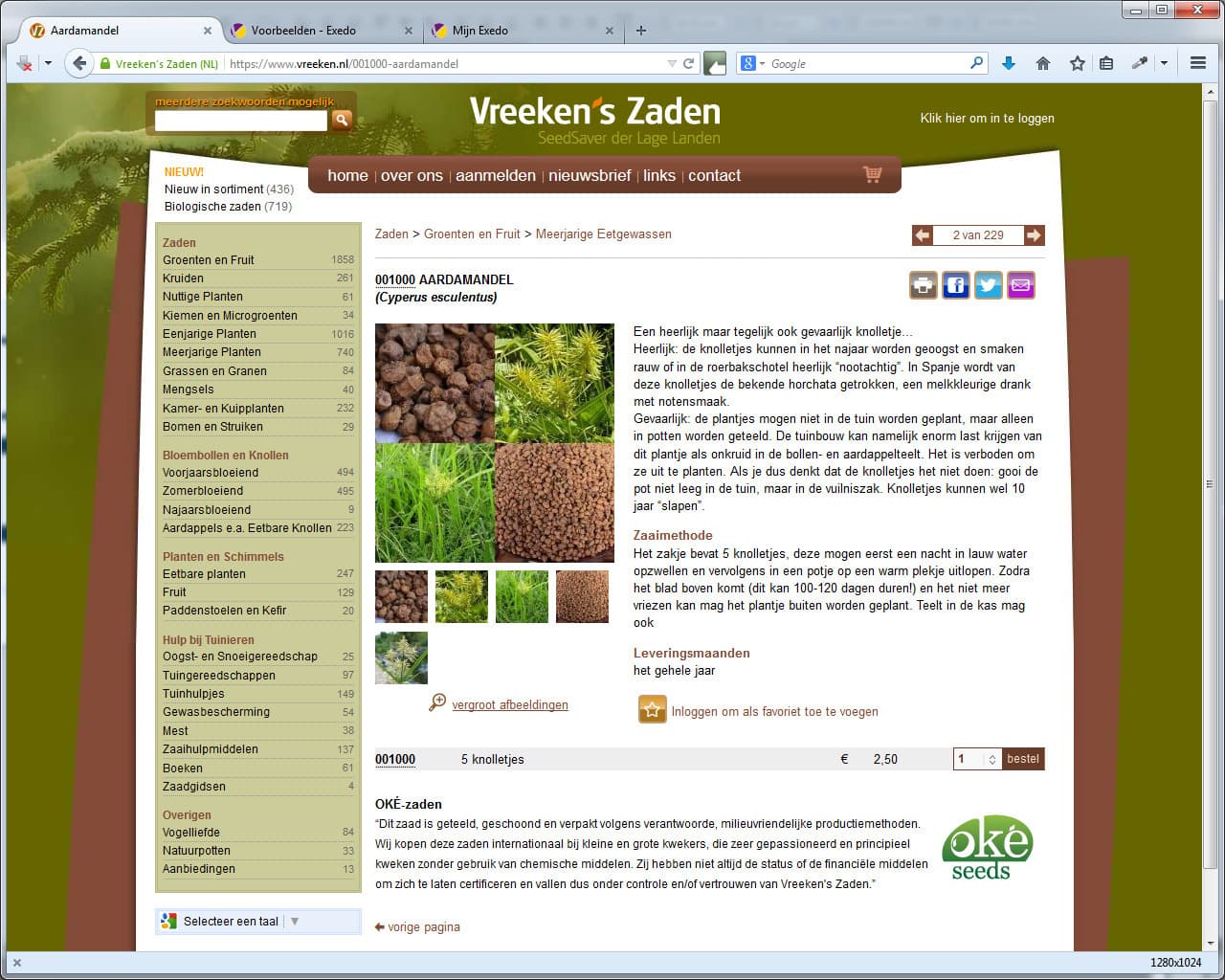 Voorbeeld Vreeken's Zaden