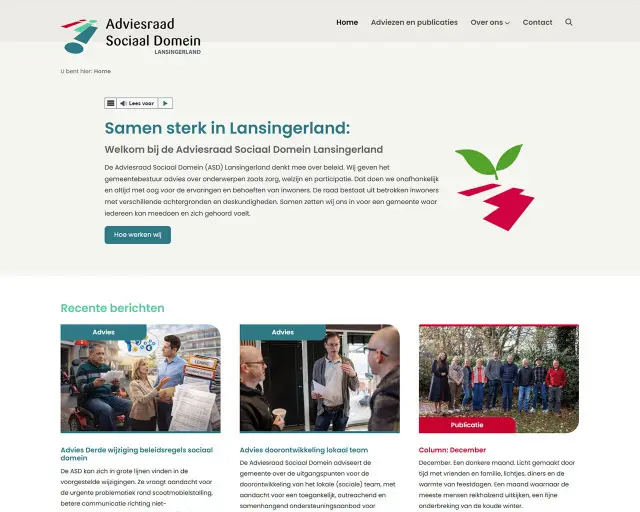 Website Adviesraad Sociaal Domein