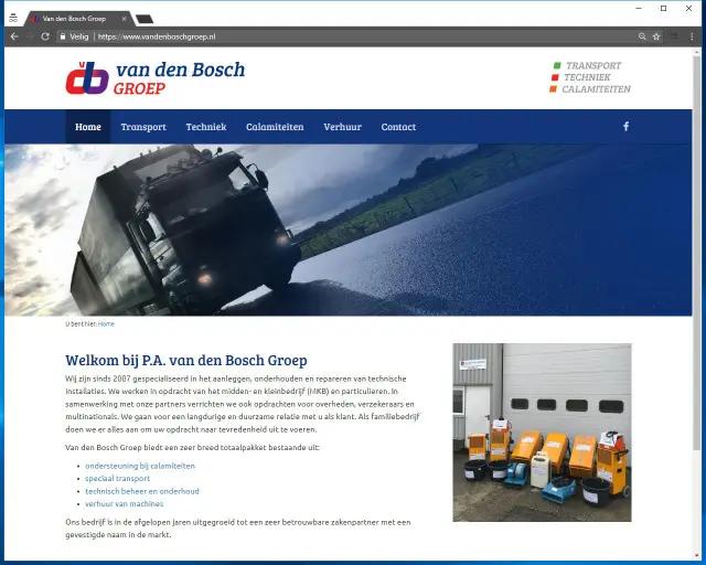 Website Van den Bosch Groep